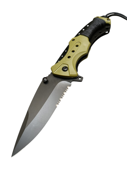 Navaja Táctica Semiautomática Razor Tactical Verde Militar RT-7022GN