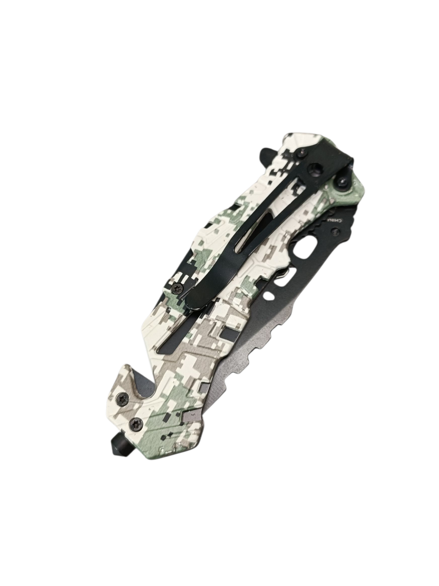 Navaja de Rescate Razor Tactical Camuflaje Pixel Verde RT-7069MA