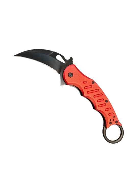 Navaja Karambit Manual Roja F072