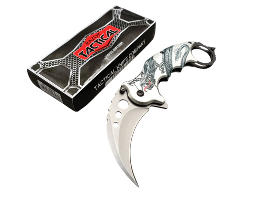 Karambit Semiautomática Dragón Plata Razor Tactical RT-7106GY